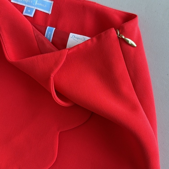 Draper James Coral Pink Scallop Hem Mini Skirt Cocktail - Picture 5 of 15